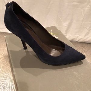 Navy Suede heel height 4 in